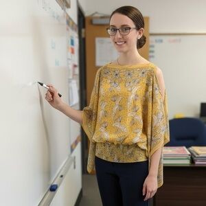Max Studio Yellow Patterned Blouse